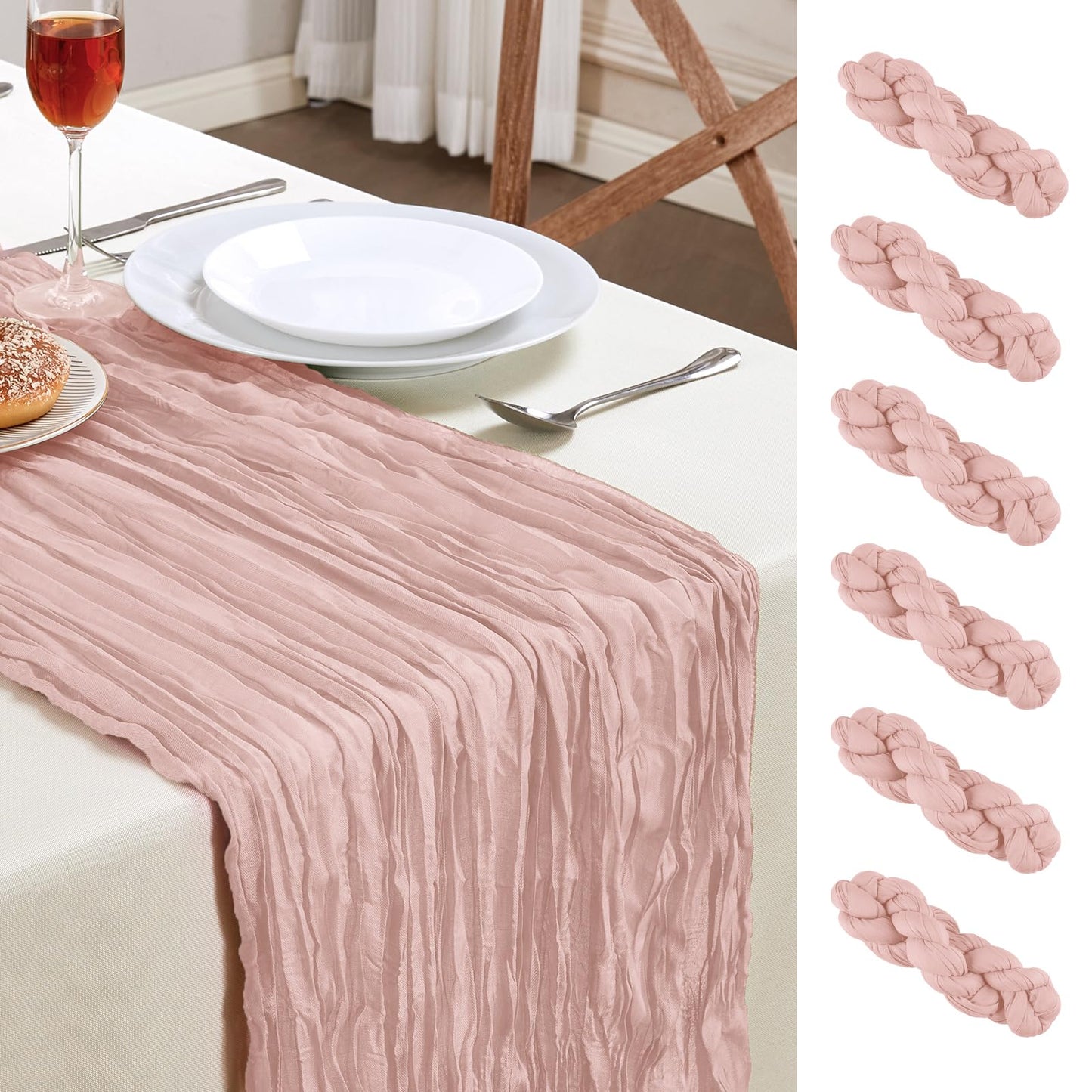 Sage Green Cheesecloth Table Runner 10FT Long Boho Gauze Table Runner Rustic Sheer Runner for Wedding Bridal Baby Shower Birthday Party Table Decor Thanksgiving Christmas Decorations