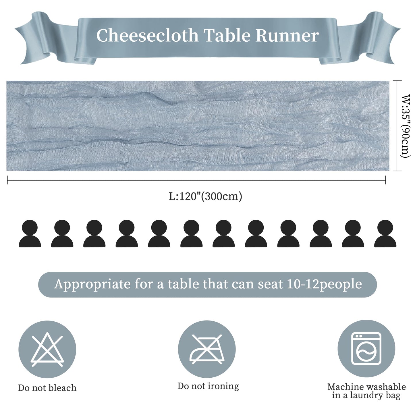 Sage Green Cheesecloth Table Runner 10FT Long Boho Gauze Table Runner Rustic Sheer Runner for Wedding Bridal Baby Shower Birthday Party Table Decor Thanksgiving Christmas Decorations