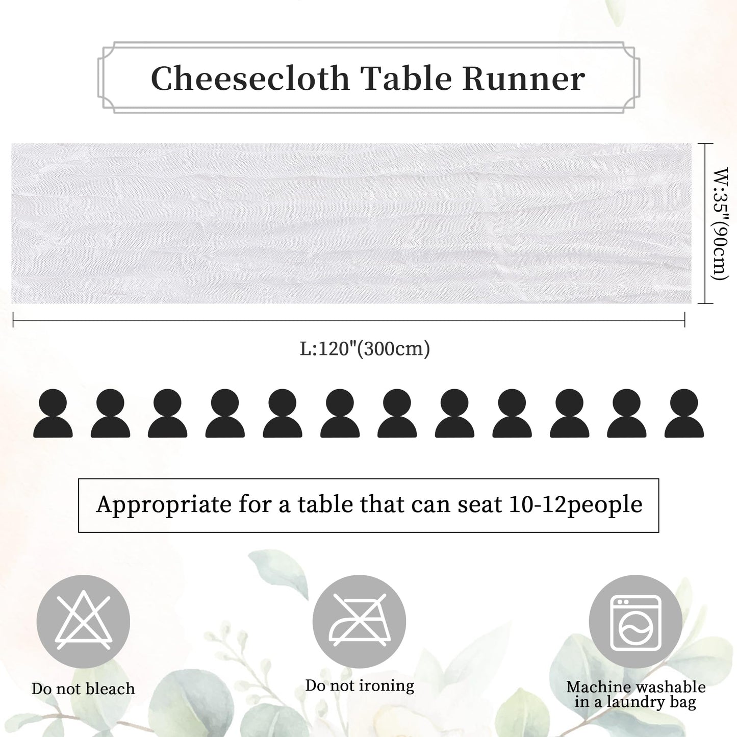 Sage Green Cheesecloth Table Runner 10FT Long Boho Gauze Table Runner Rustic Sheer Runner for Wedding Bridal Baby Shower Birthday Party Table Decor Thanksgiving Christmas Decorations