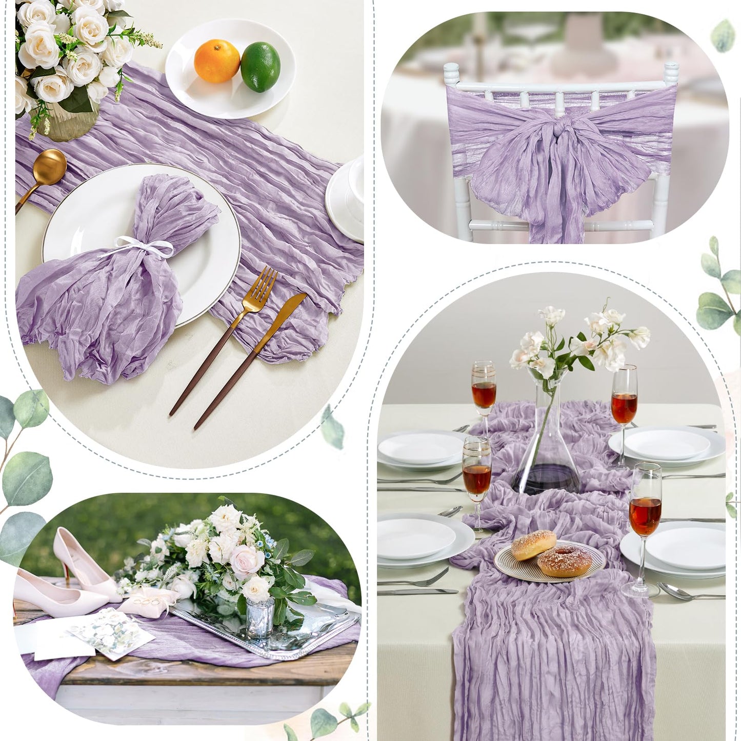 Sage Green Cheesecloth Table Runner 10FT Long Boho Gauze Table Runner Rustic Sheer Runner for Wedding Bridal Baby Shower Birthday Party Table Decor Thanksgiving Christmas Decorations