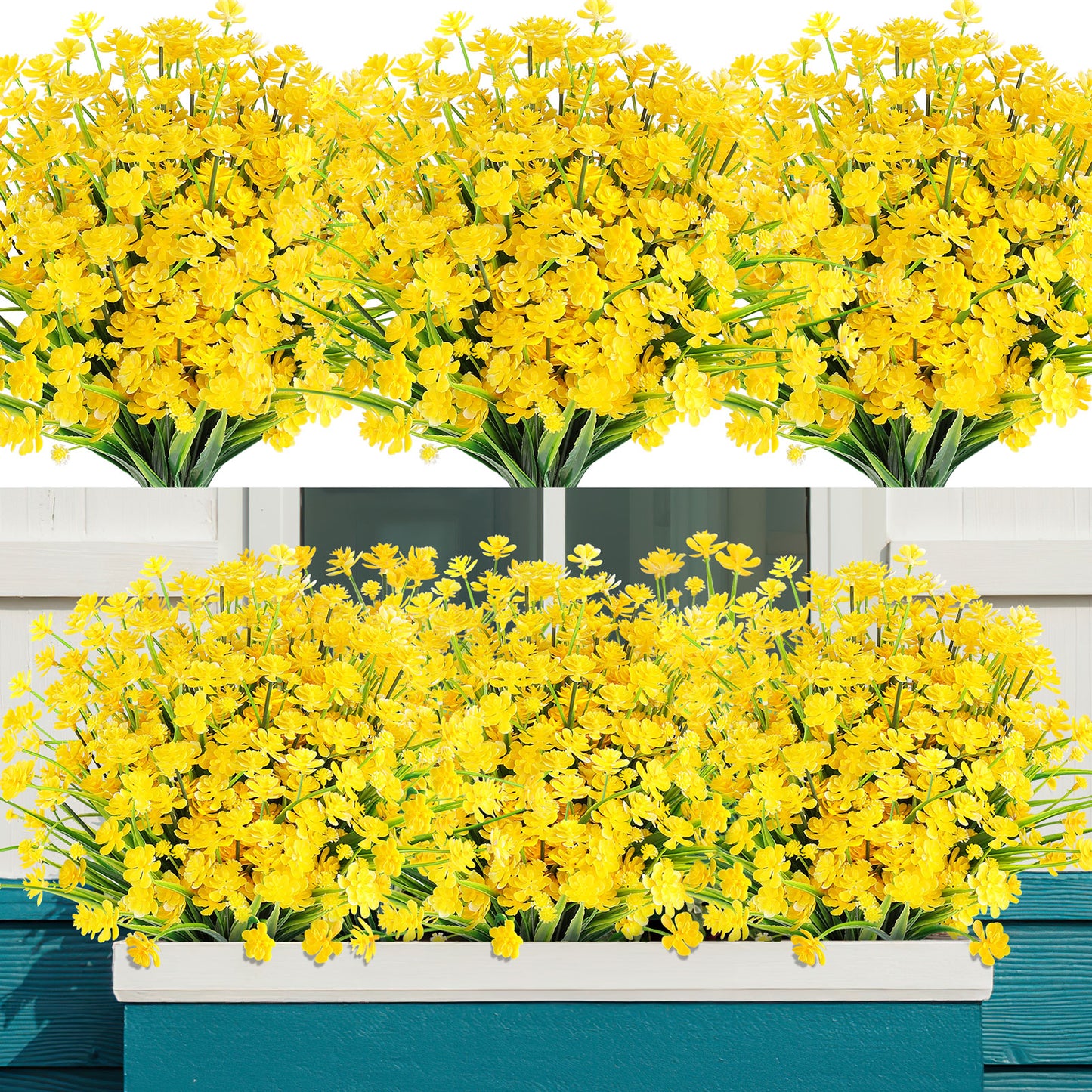 Artificial Flowers for Outdoor,No Fade Fake Plastic Flower Lavender Monkey Grass for Decoration,Faux Plants Hanging Planters Indoor Outside Garden Porch Window Box Home Wedding