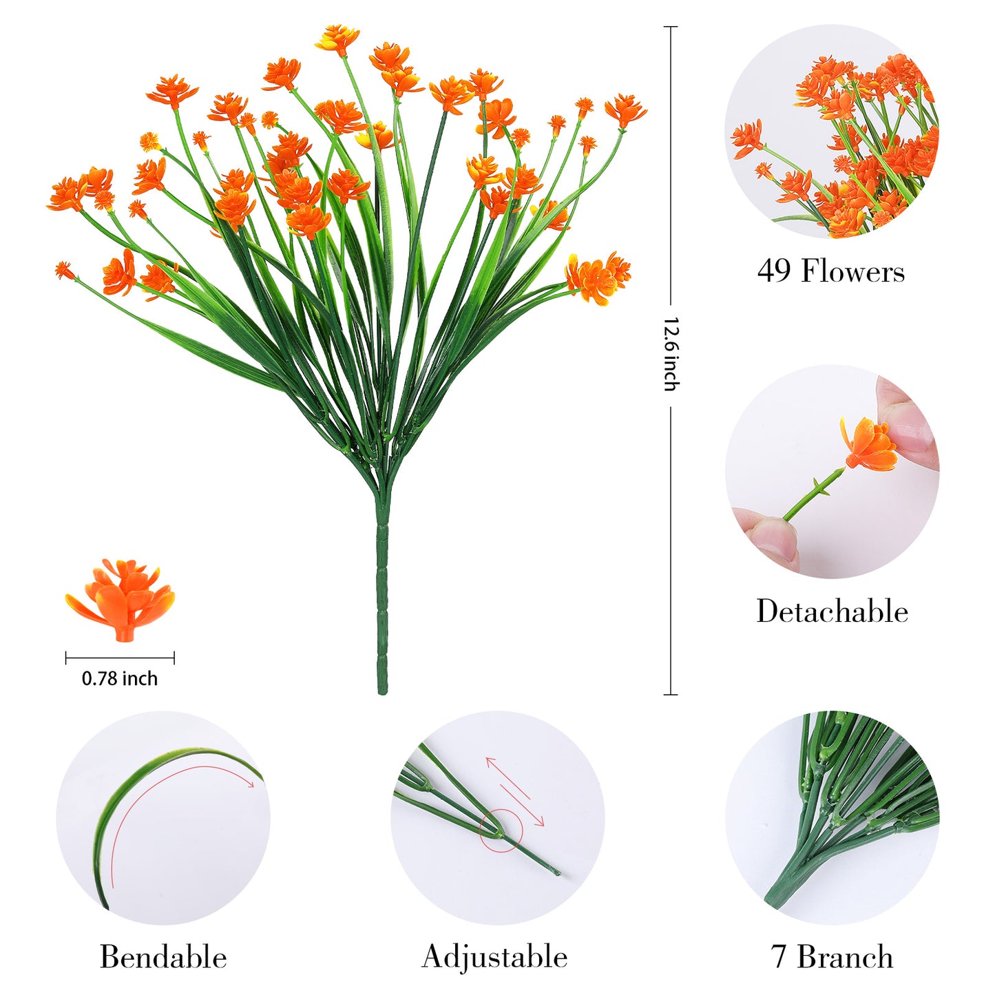 Artificial Flowers for Outdoor,No Fade Fake Plastic Flower Lavender Monkey Grass for Decoration,Faux Plants Hanging Planters Indoor Outside Garden Porch Window Box Home Wedding