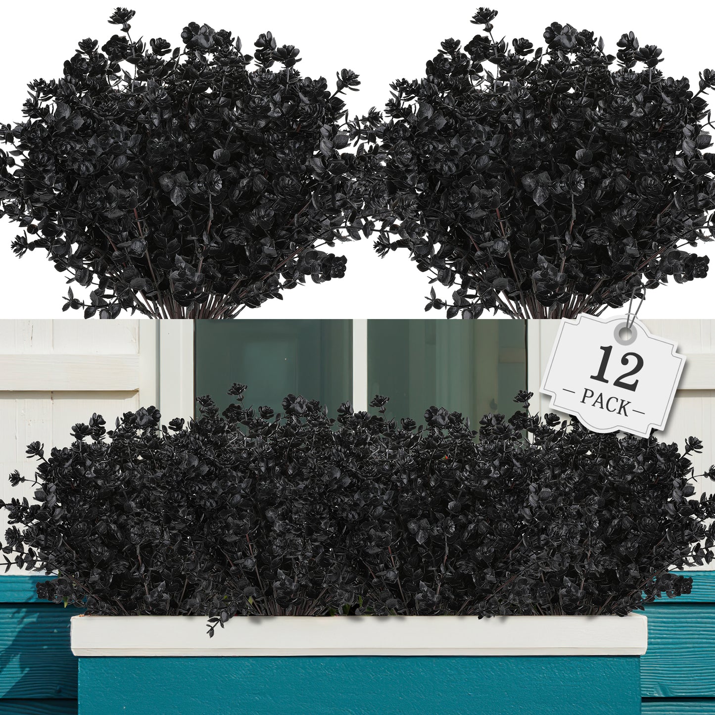 Artificial Flowers for Outdoor,No Fade Fake Plastic Flower Lavender Monkey Grass for Decoration,Faux Plants Hanging Planters Indoor Outside Garden Porch Window Box Home Wedding