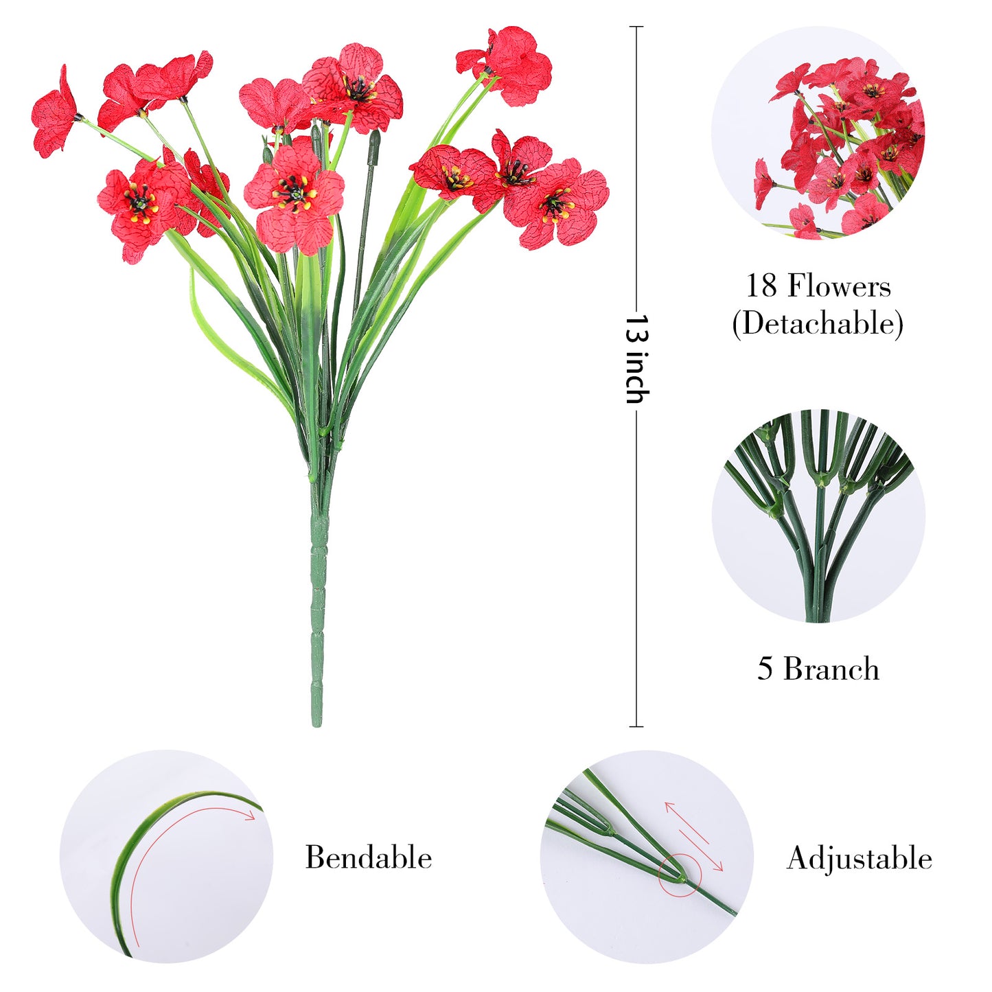 Artificial Flowers for Outdoor,No Fade Fake Plastic Flower Lavender Monkey Grass for Decoration,Faux Plants Hanging Planters Indoor Outside Garden Porch Window Box Home Wedding