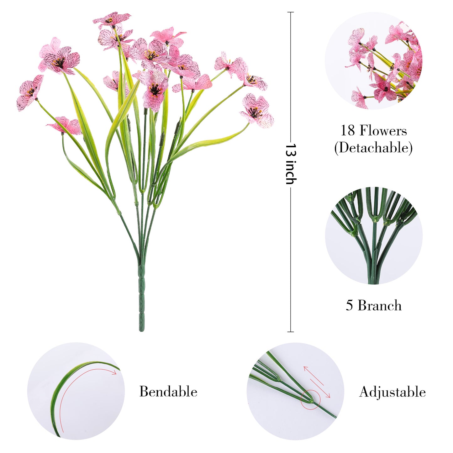 Artificial Flowers for Outdoor,No Fade Fake Plastic Flower Lavender Monkey Grass for Decoration,Faux Plants Hanging Planters Indoor Outside Garden Porch Window Box Home Wedding