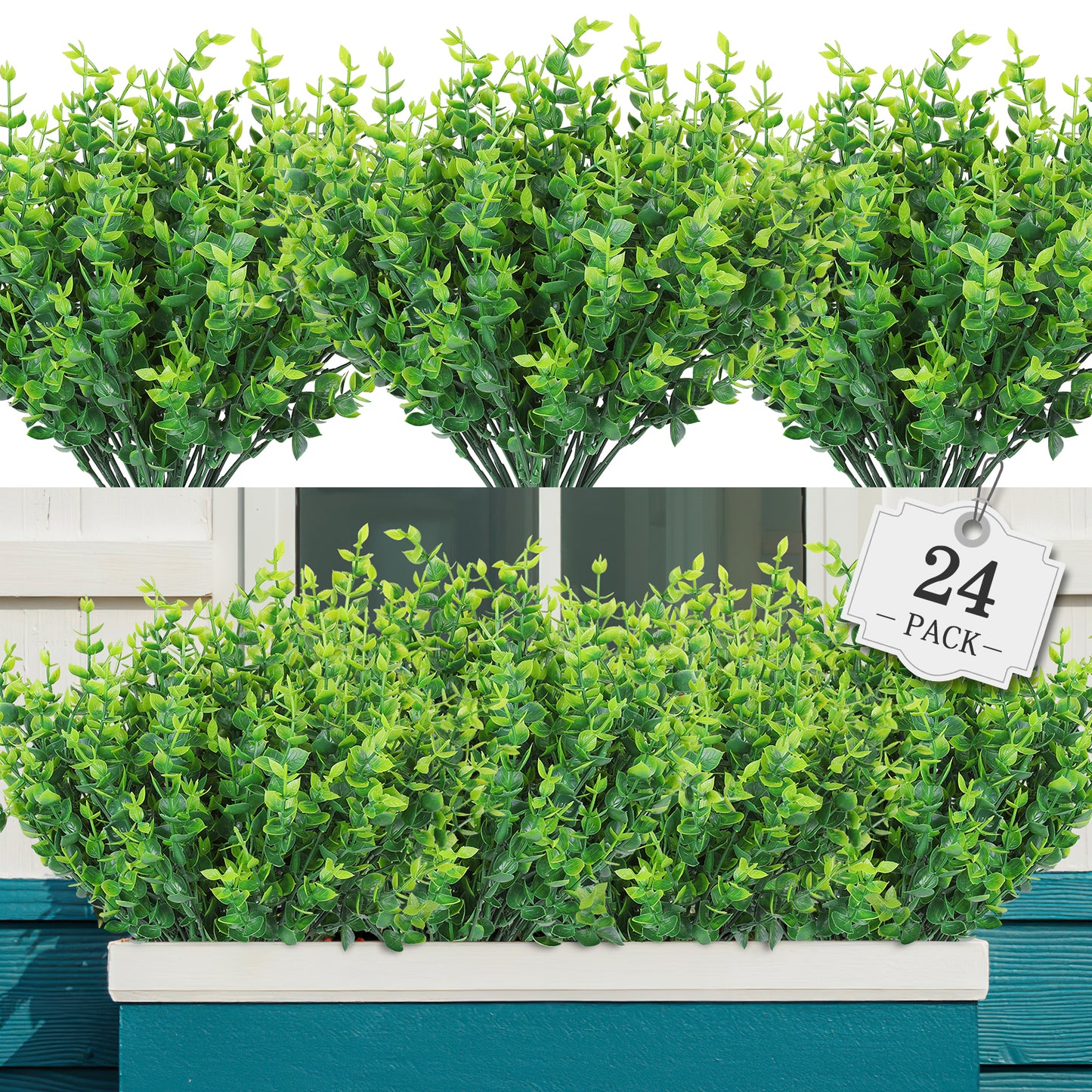 Artificial Flowers for Outdoor,No Fade Fake Plastic Flower Lavender Monkey Grass for Decoration,Faux Plants Hanging Planters Indoor Outside Garden Porch Window Box Home Wedding