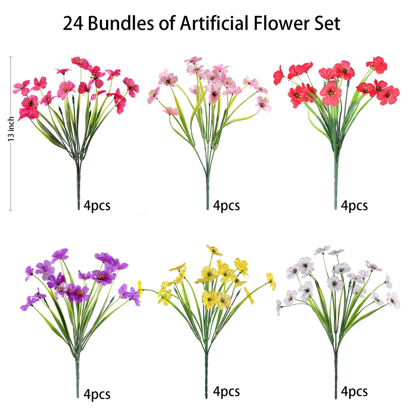 Artificial Flowers for Outdoor,No Fade Fake Plastic Flower Lavender Monkey Grass for Decoration,Faux Plants Hanging Planters Indoor Outside Garden Porch Window Box Home Wedding