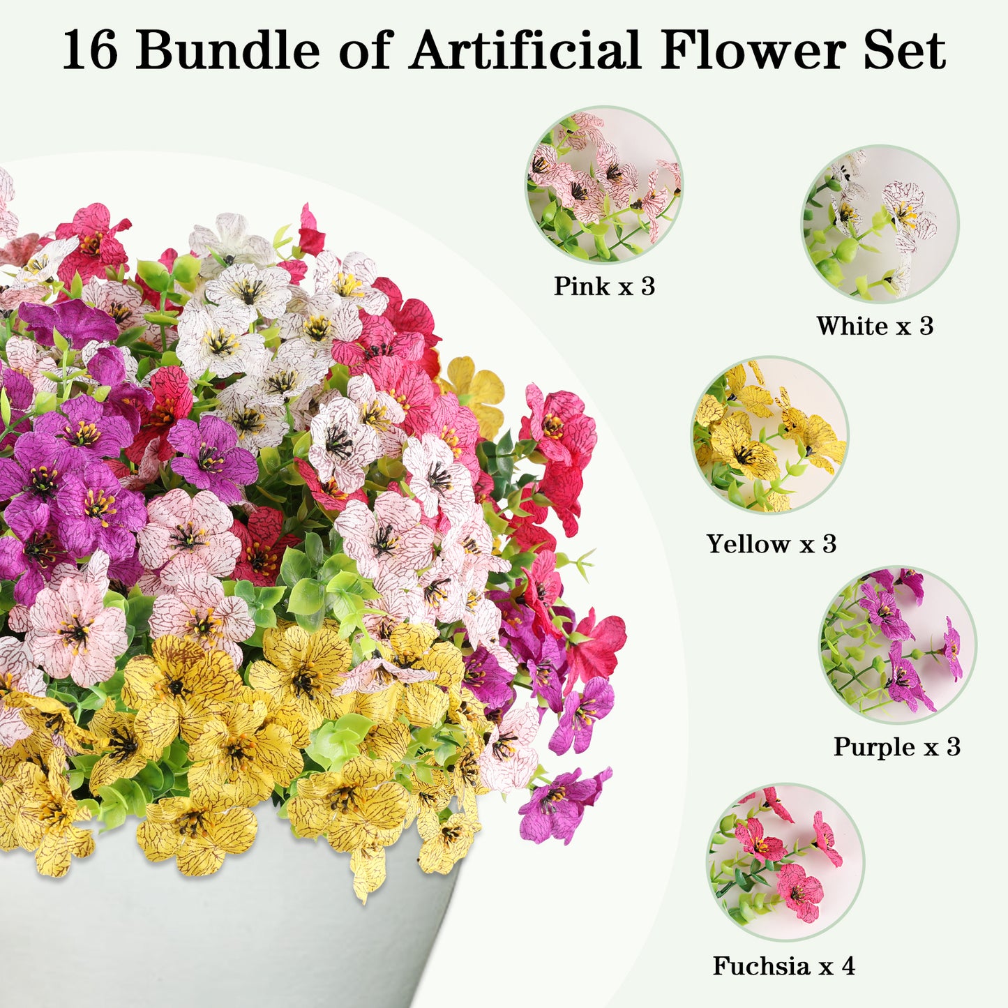 Artificial Flowers for Outdoor,No Fade Fake Plastic Flower Lavender Monkey Grass for Decoration,Faux Plants Hanging Planters Indoor Outside Garden Porch Window Box Home Wedding