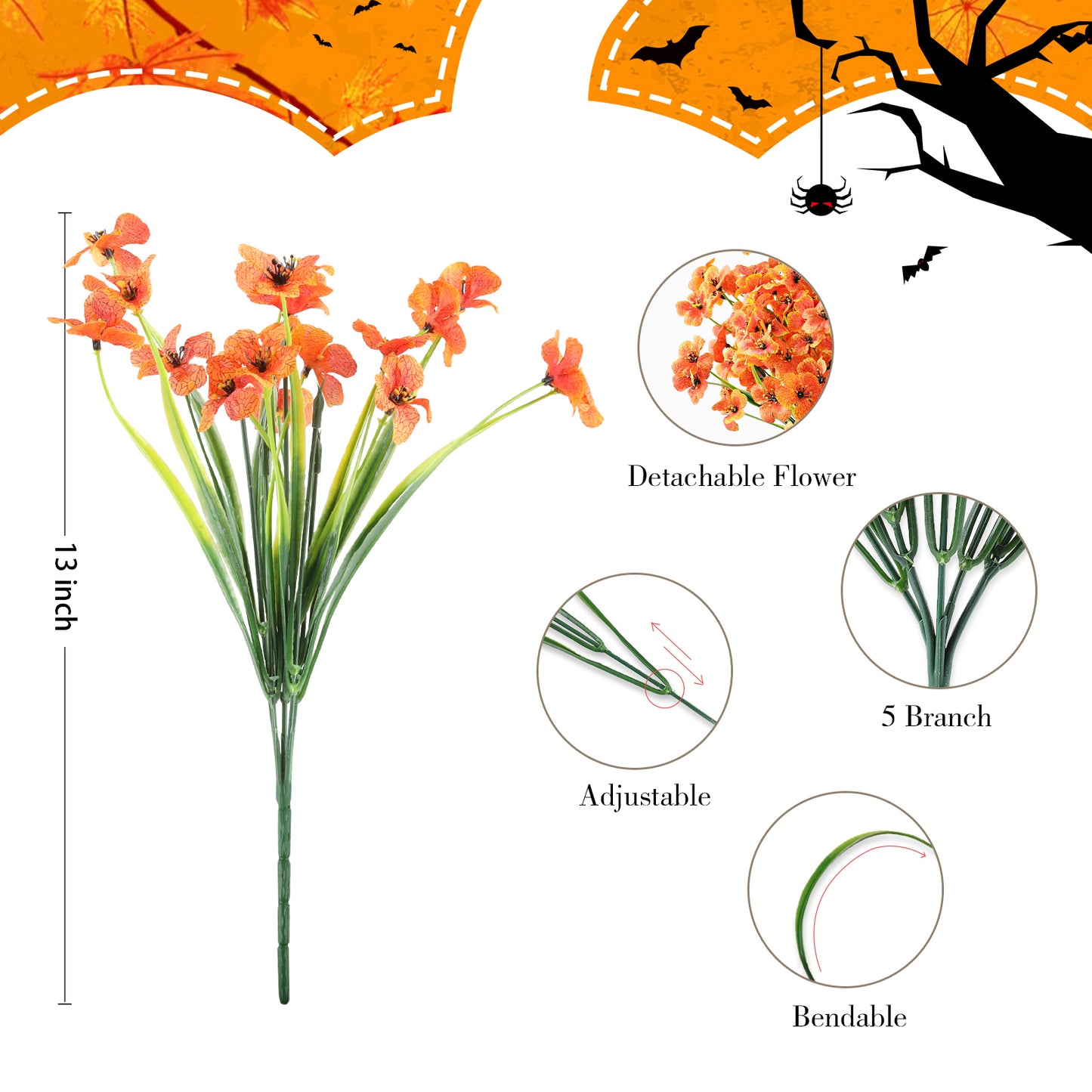 Artificial Flowers for Outdoor,No Fade Fake Plastic Flower Lavender Monkey Grass for Decoration,Faux Plants Hanging Planters Indoor Outside Garden Porch Window Box Home Wedding