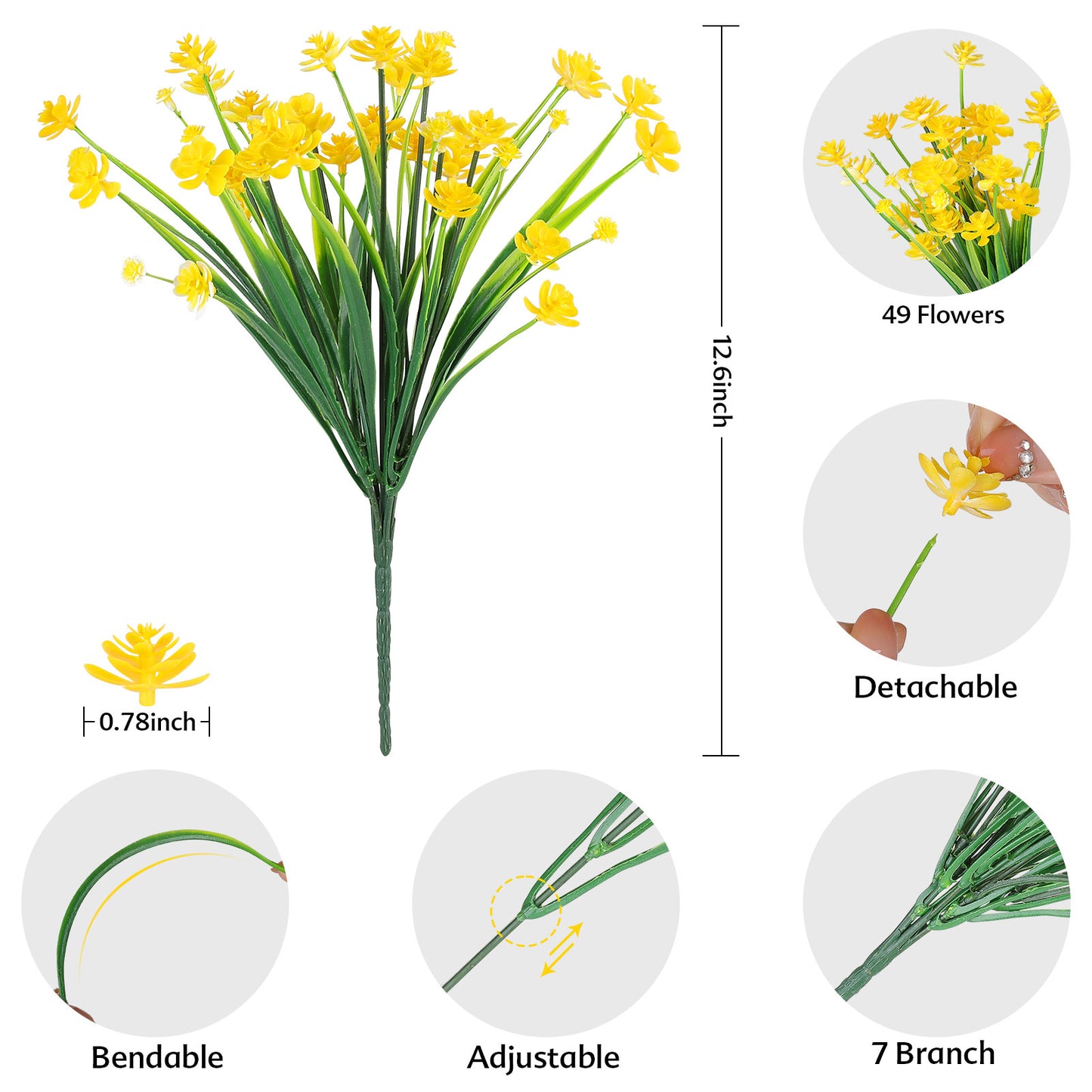 Artificial Flowers for Outdoor,No Fade Fake Plastic Flower Lavender Monkey Grass for Decoration,Faux Plants Hanging Planters Indoor Outside Garden Porch Window Box Home Wedding