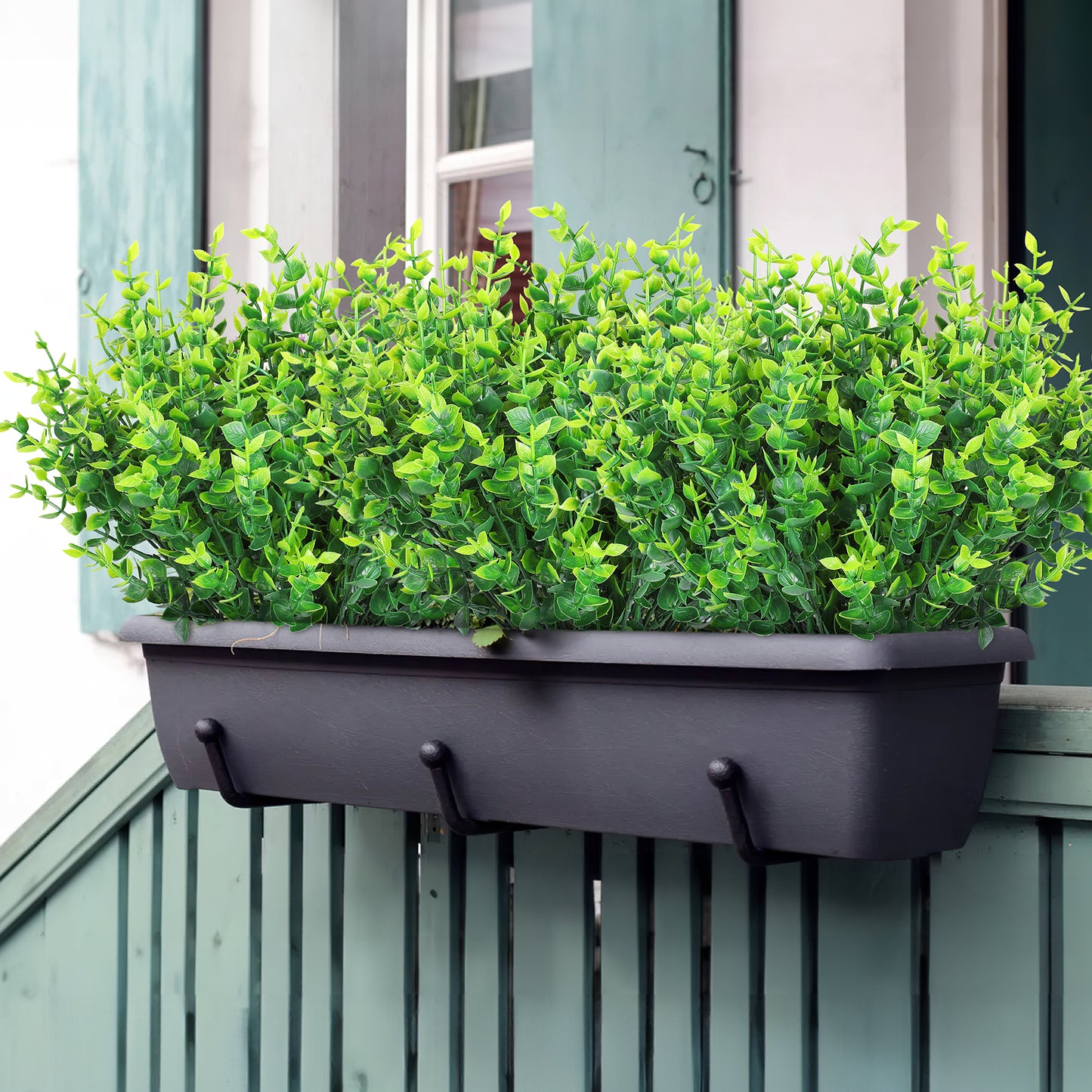 Artificial Flowers for Outdoor,No Fade Fake Plastic Flower Lavender Monkey Grass for Decoration,Faux Plants Hanging Planters Indoor Outside Garden Porch Window Box Home Wedding