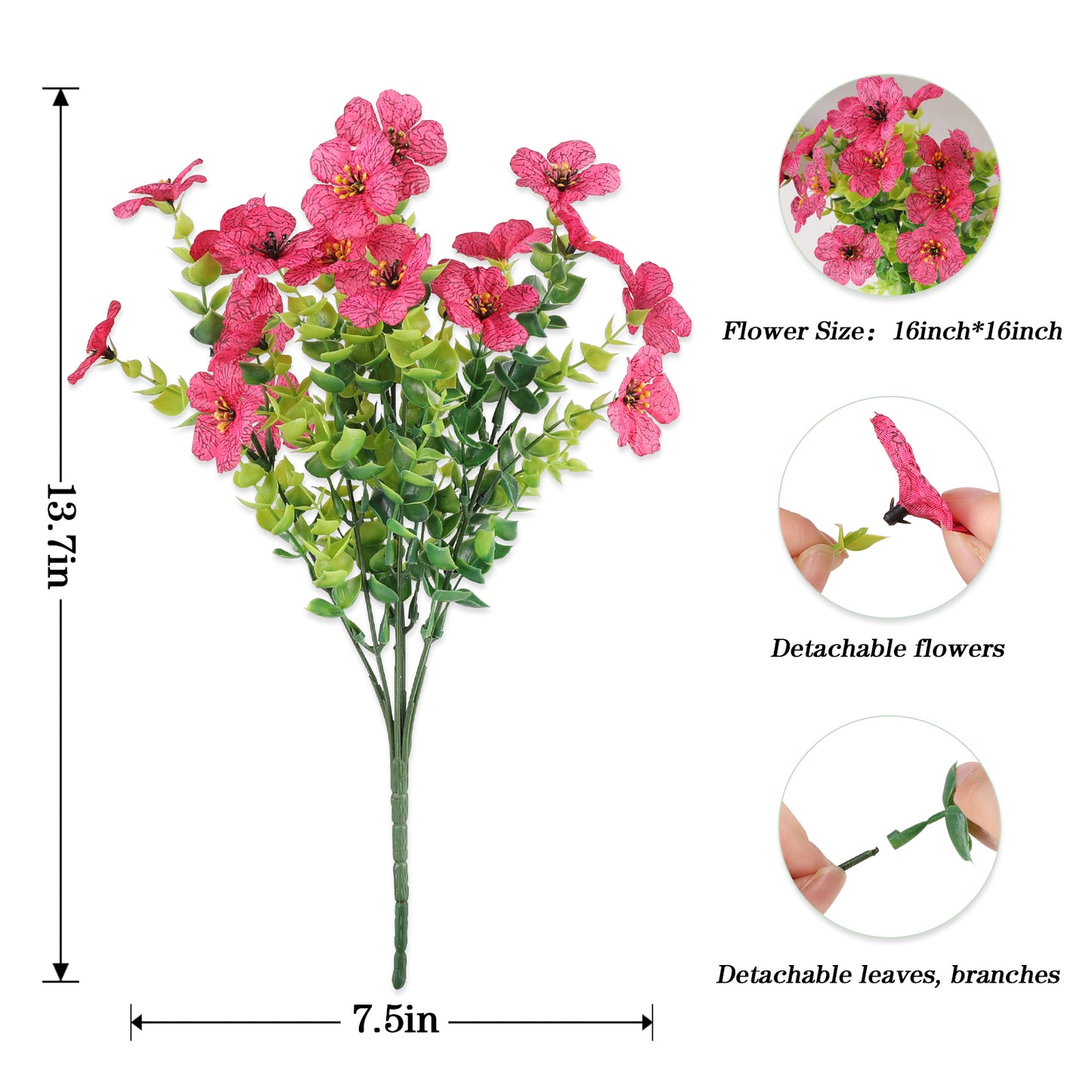 Artificial Flowers for Outdoor,No Fade Fake Plastic Flower Lavender Monkey Grass for Decoration,Faux Plants Hanging Planters Indoor Outside Garden Porch Window Box Home Wedding