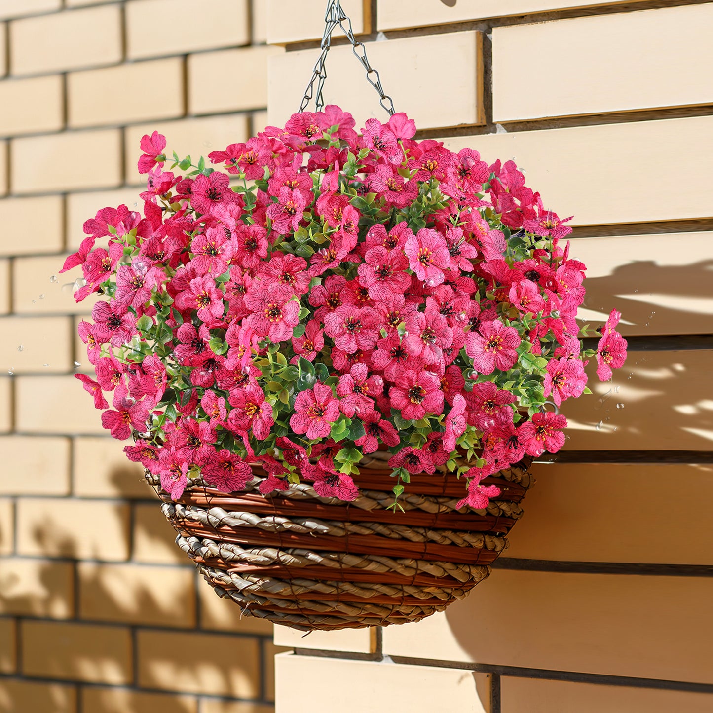 Artificial Flowers for Outdoor,No Fade Fake Plastic Flower Lavender Monkey Grass for Decoration,Faux Plants Hanging Planters Indoor Outside Garden Porch Window Box Home Wedding