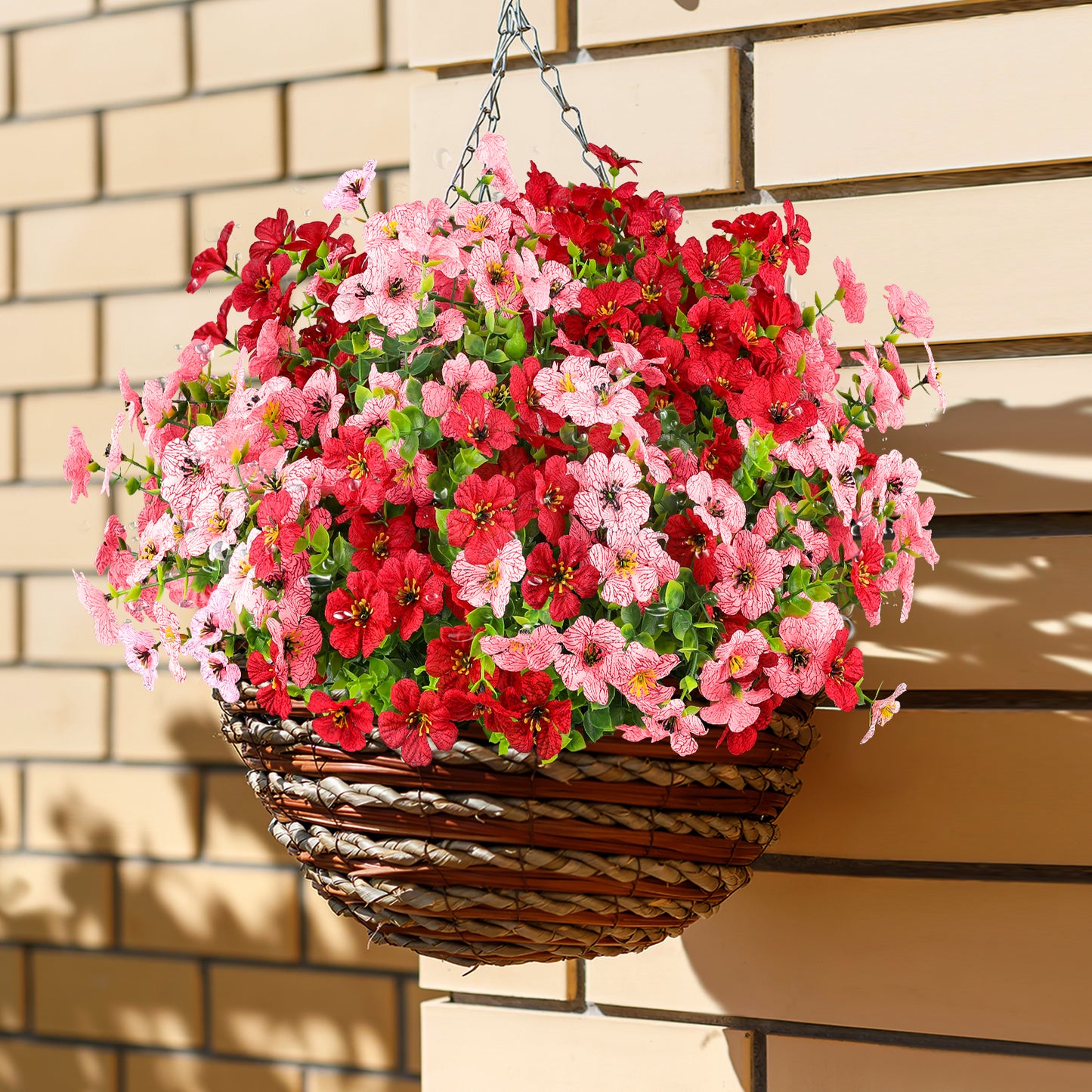 Artificial Flowers for Outdoor,No Fade Fake Plastic Flower Lavender Monkey Grass for Decoration,Faux Plants Hanging Planters Indoor Outside Garden Porch Window Box Home Wedding
