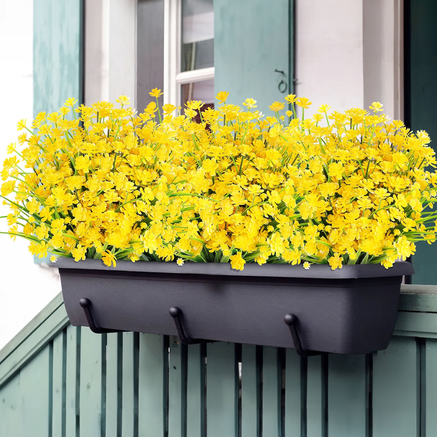 Artificial Flowers for Outdoor,No Fade Fake Plastic Flower Lavender Monkey Grass for Decoration,Faux Plants Hanging Planters Indoor Outside Garden Porch Window Box Home Wedding
