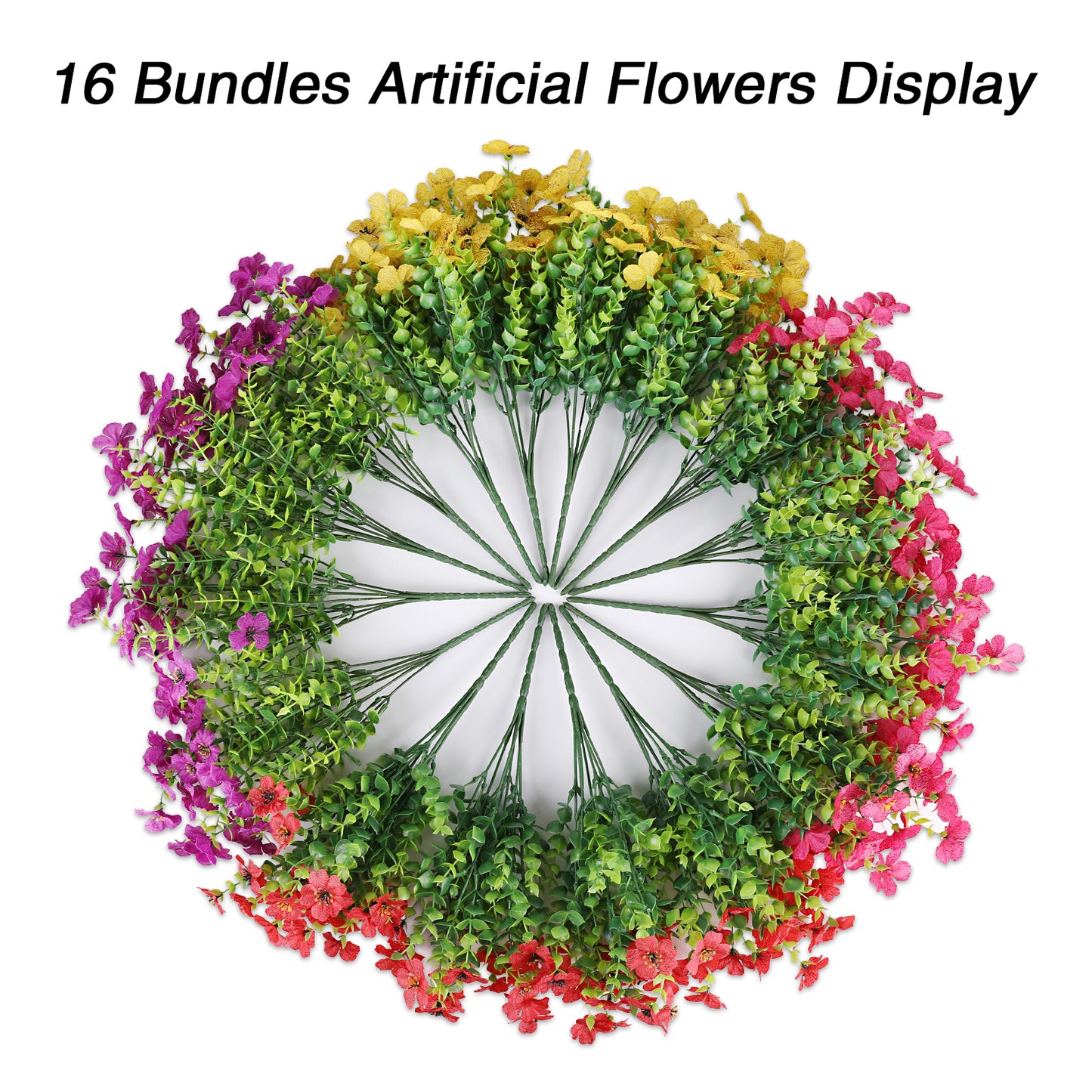 Artificial Flowers for Outdoor,No Fade Fake Plastic Flower Lavender Monkey Grass for Decoration,Faux Plants Hanging Planters Indoor Outside Garden Porch Window Box Home Wedding