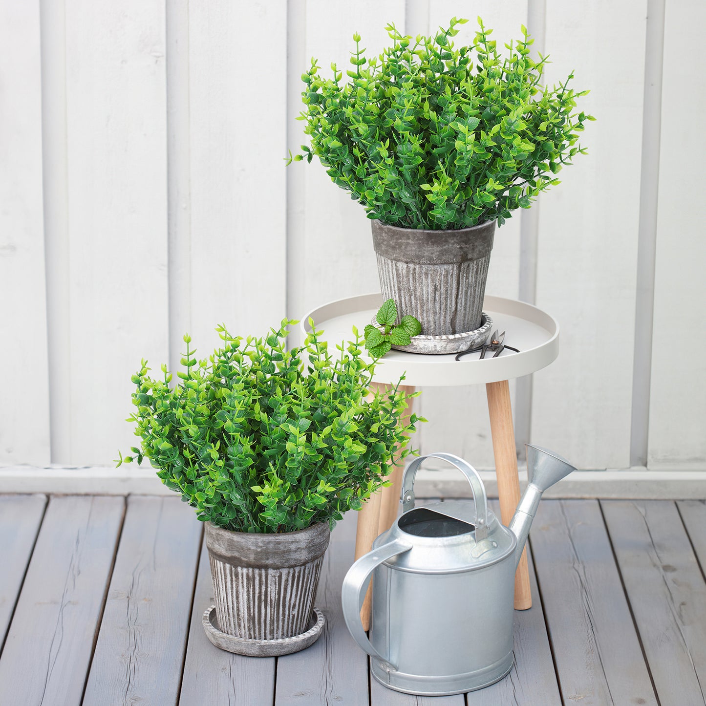 Artificial Flowers for Outdoor,No Fade Fake Plastic Flower Lavender Monkey Grass for Decoration,Faux Plants Hanging Planters Indoor Outside Garden Porch Window Box Home Wedding