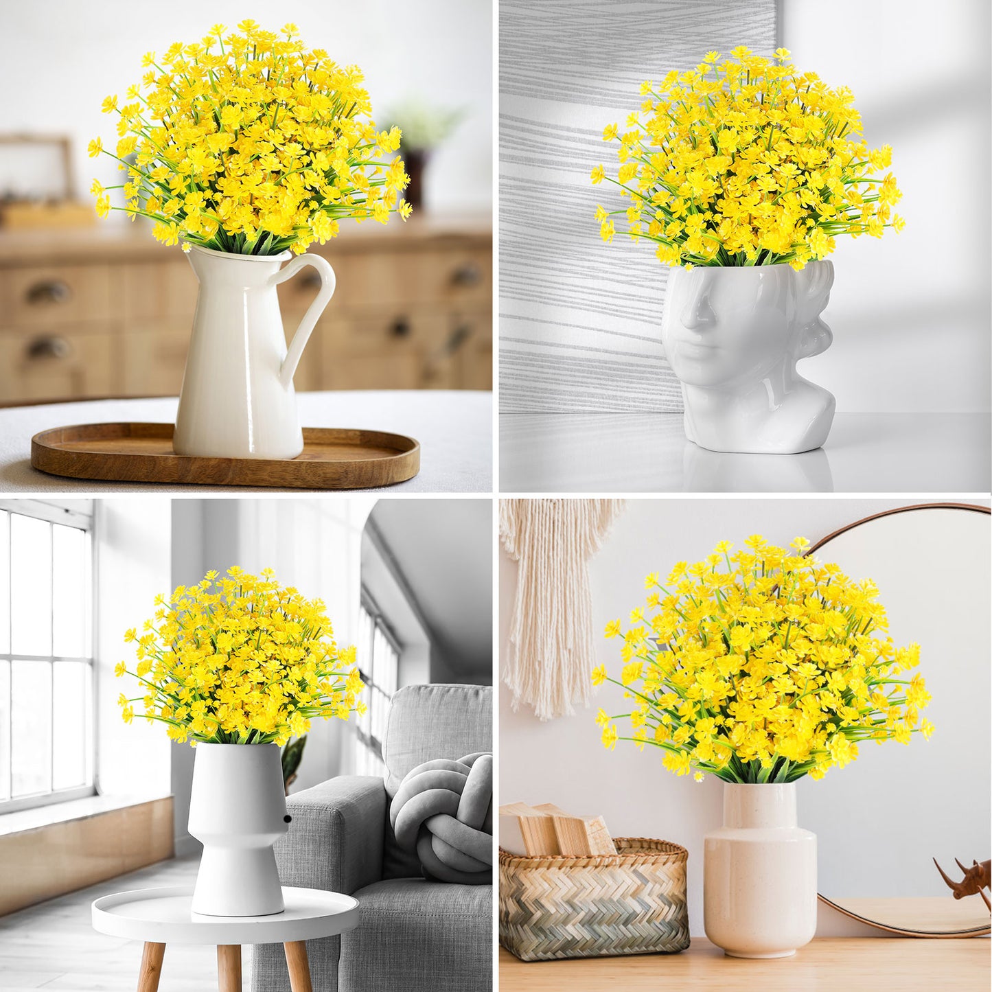 Artificial Flowers for Outdoor,No Fade Fake Plastic Flower Lavender Monkey Grass for Decoration,Faux Plants Hanging Planters Indoor Outside Garden Porch Window Box Home Wedding