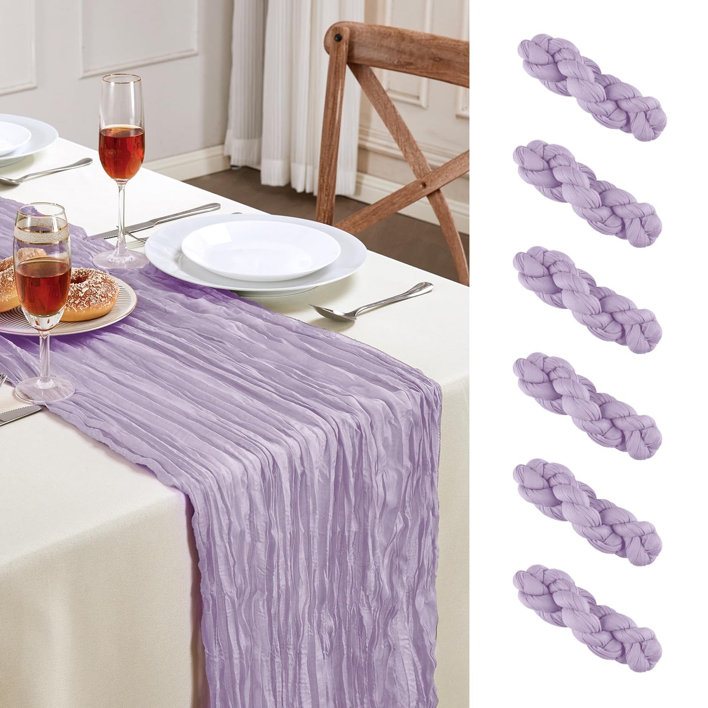 Sage Green Cheesecloth Table Runner 10FT Long Boho Gauze Table Runner Rustic Sheer Runner for Wedding Bridal Baby Shower Birthday Party Table Decor Thanksgiving Christmas Decorations