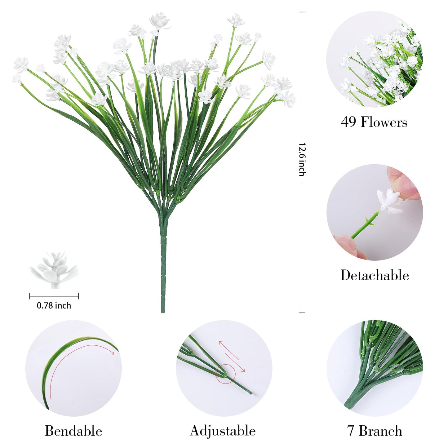 Artificial Flowers for Outdoor,No Fade Fake Plastic Flower Lavender Monkey Grass for Decoration,Faux Plants Hanging Planters Indoor Outside Garden Porch Window Box Home Wedding